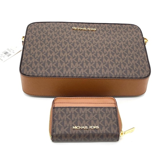 Michael Kors EW Crossbody Ba& Card Case Wallet Brown - Picture 5 of 10